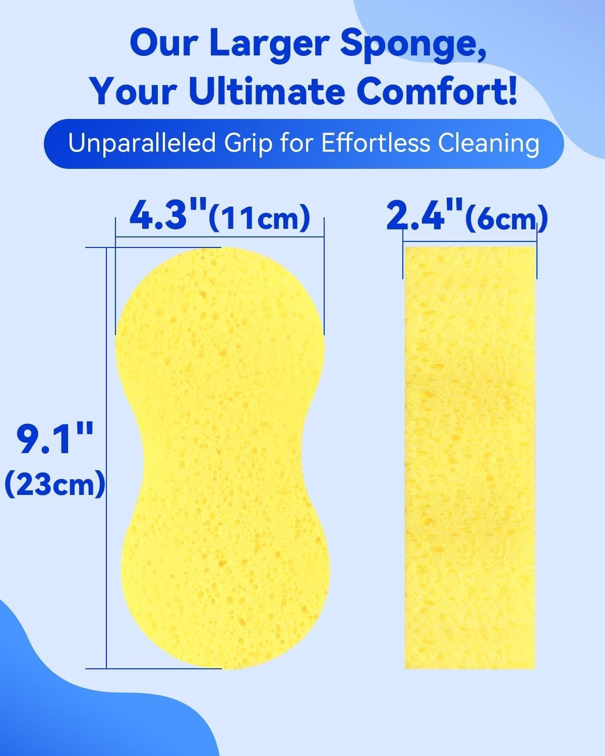 Vibrant 5-Pack Cleaning Sponges – 9.1″ x 4.3″, Perfect for All-Purpose Use