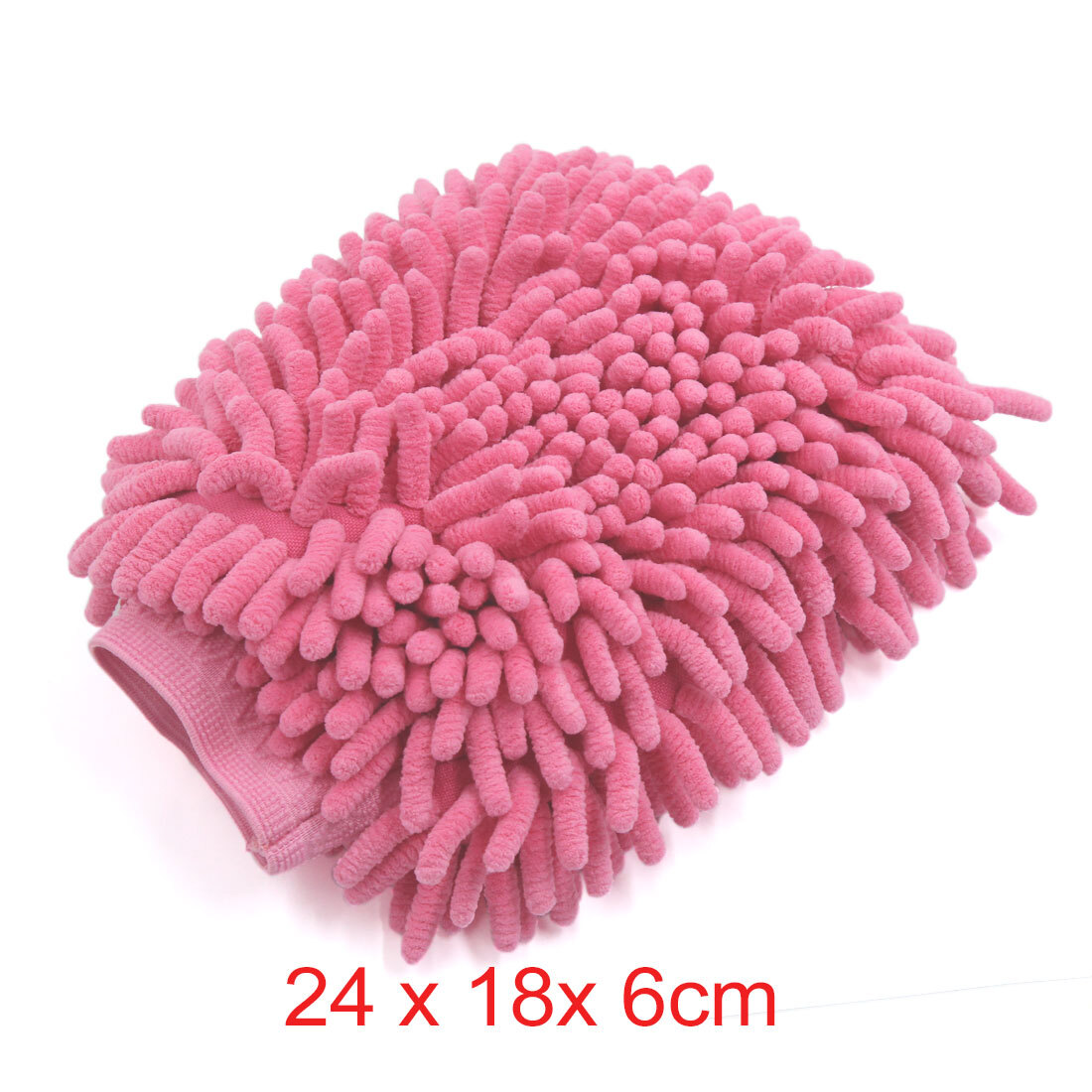 Fuchsia Microfiber Chenille Wash Mitt Car Window Washing Cleaning Glove Duster