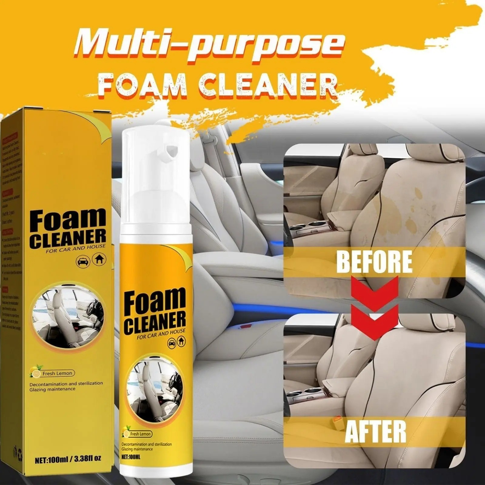 ​​Multi Surface Foam Cleaner Compound Enzyme Formula For Car Use Simple Spray