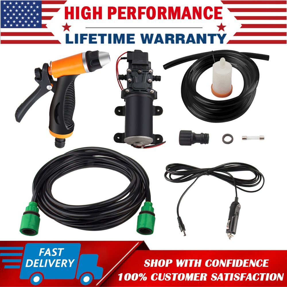 12V 80W 130PSI Electric Washer Wash Pump Gun Portable Machine Kit Multi Function