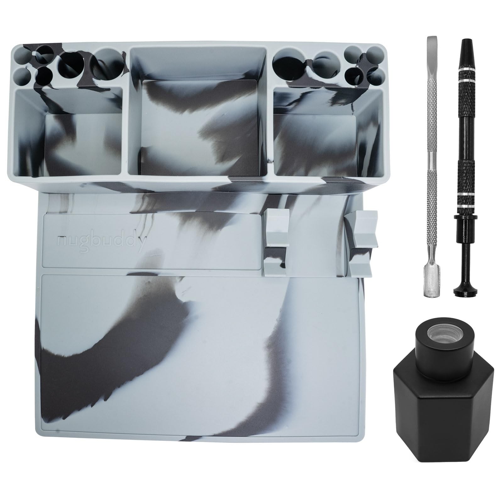 nugbuddy Wax Tool Station – Mat & Accessory Organizer – Heat Resistant Smoke