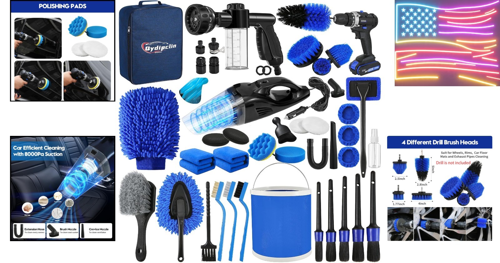45Pcs Car Detailing Kit, Car Detailing Brush Set, Car Wash Cleaning Kit, Car …