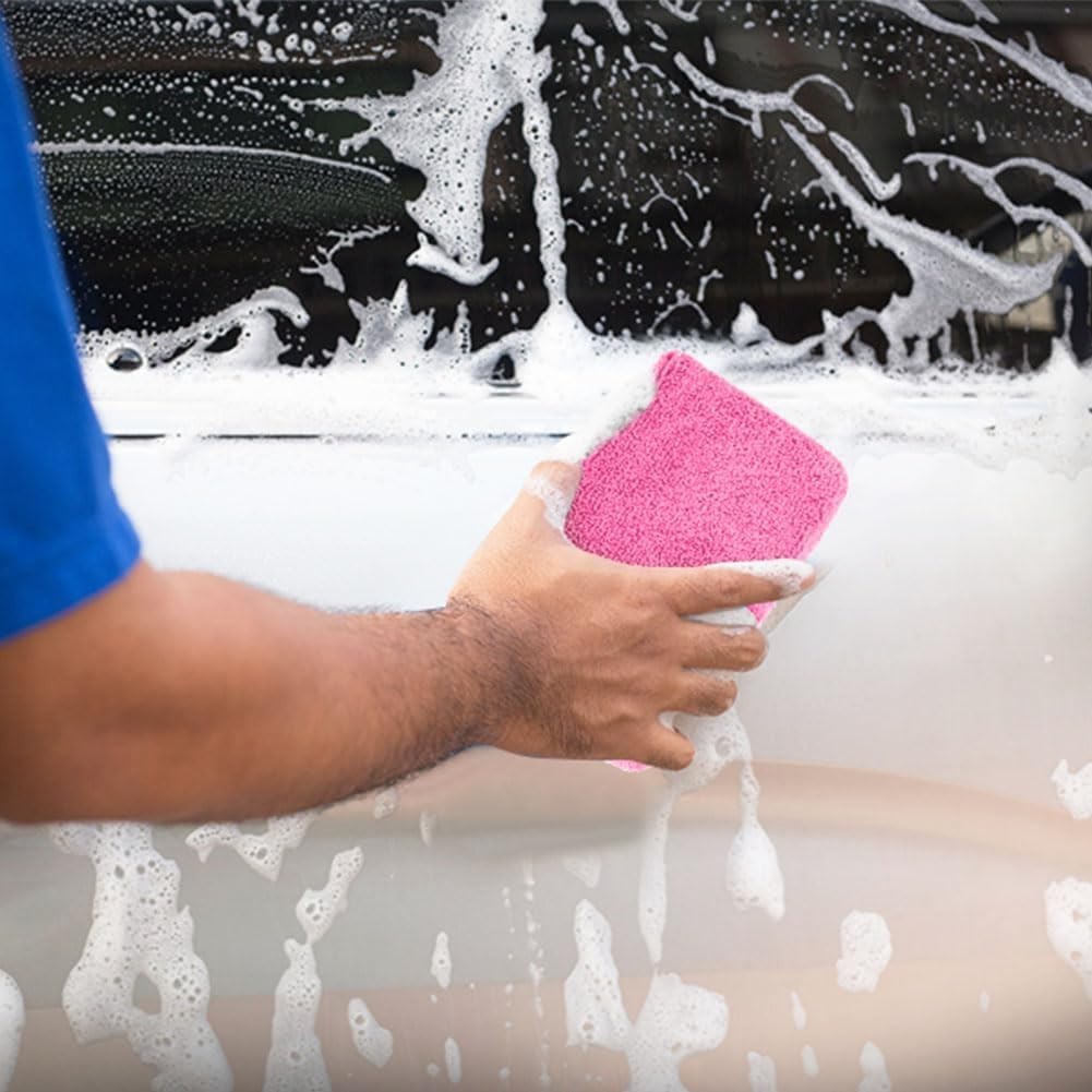 8 Pink Soft Microfiber Applicator Pads – Durable, Scratch-Free Car Detailing