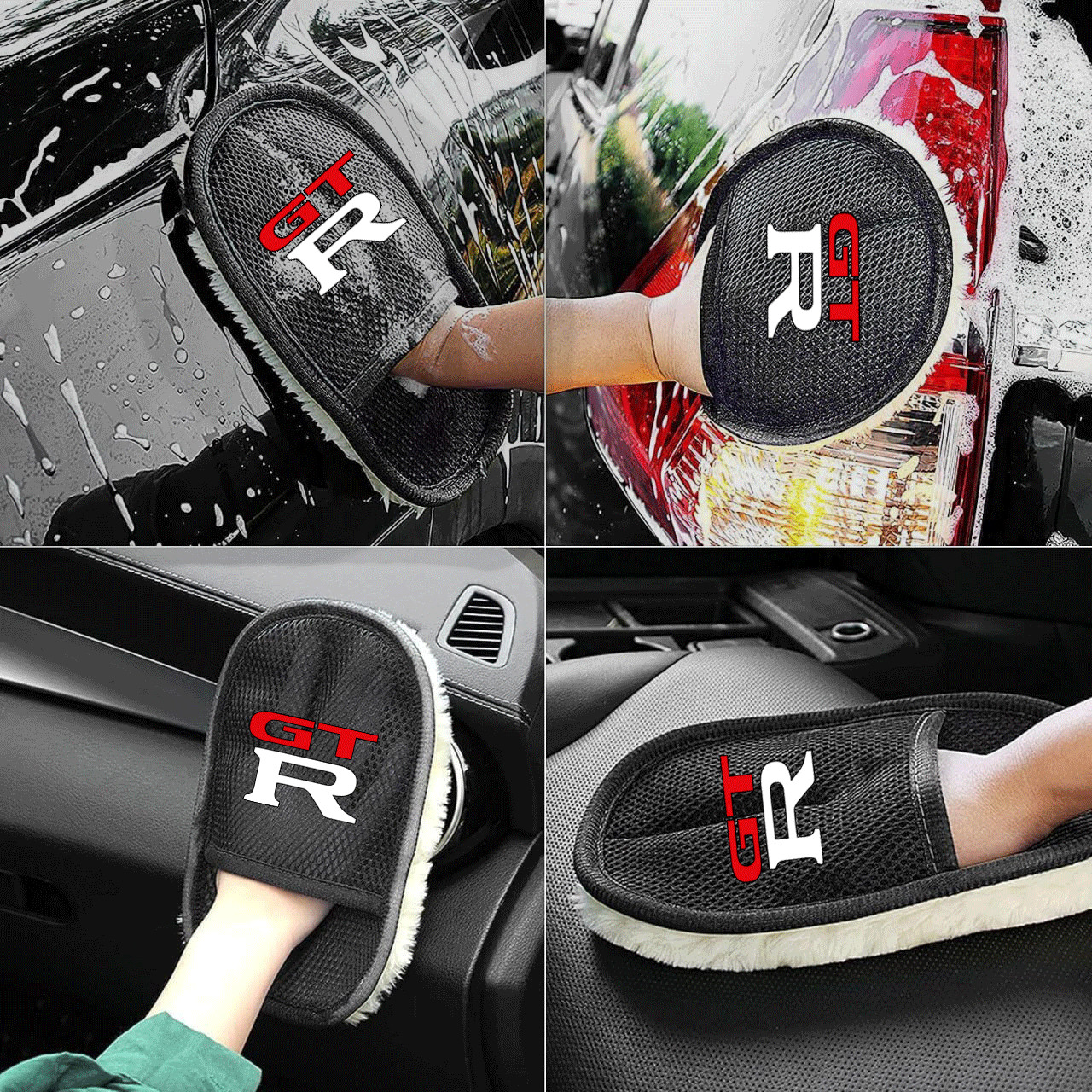 6Pack Car care Microfiber Detailing For GTR Wash Mitt dry Towel Cleaning