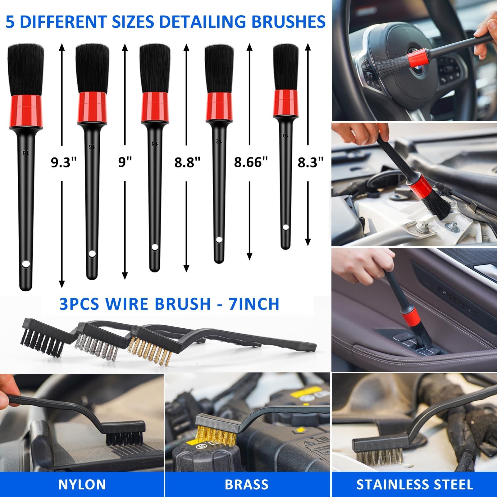 41Pcs Car Cleaning Kit – High Power Vacuum, Detailing Tools, Bucket & More!