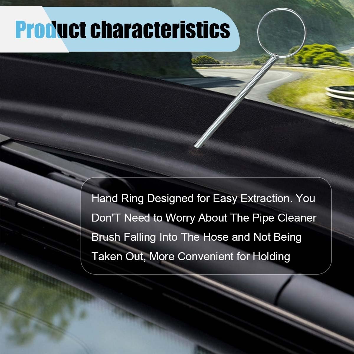 Car Sunroof Drain Cleaning Tool, 61” Long Pipe Cleaner 2PCS, 61inch