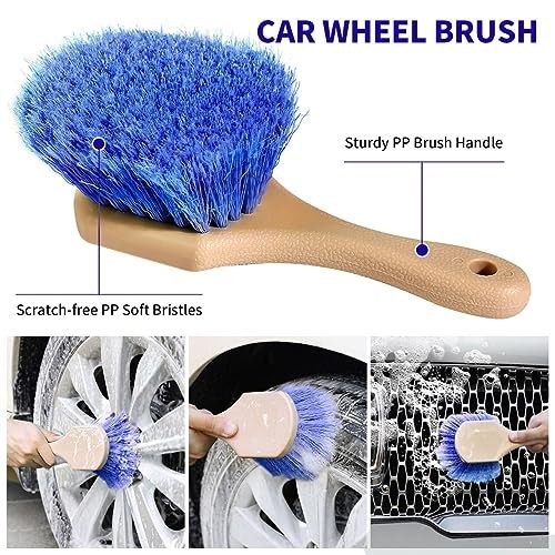 62” Car Wash Brush Kit – Long Handle Microfiber Mop, Detailing Tools, Squeegee,