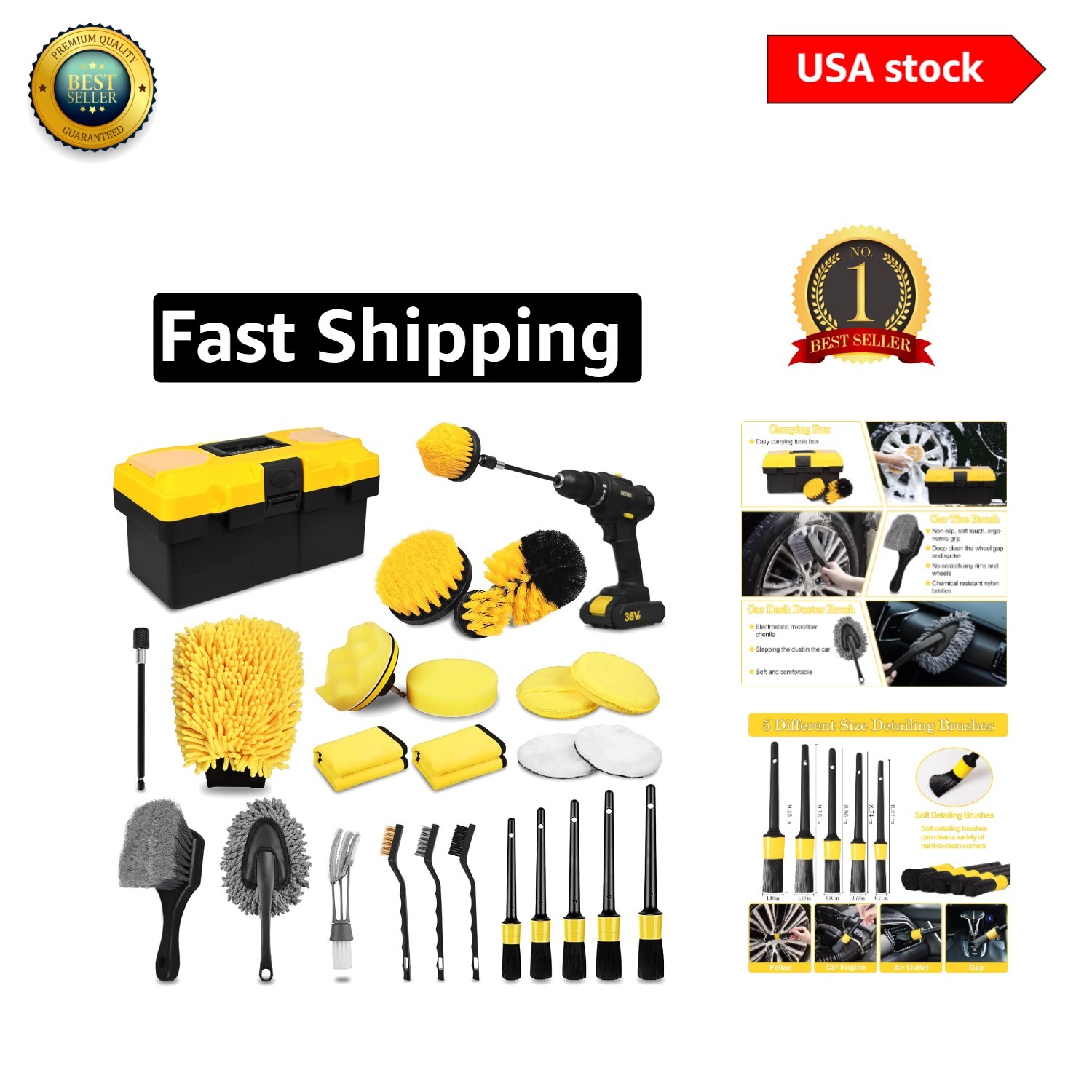 Luxury 27Pcs Car Detailing Kit – Ultimate Cleaning Tools for Interior & Exterior