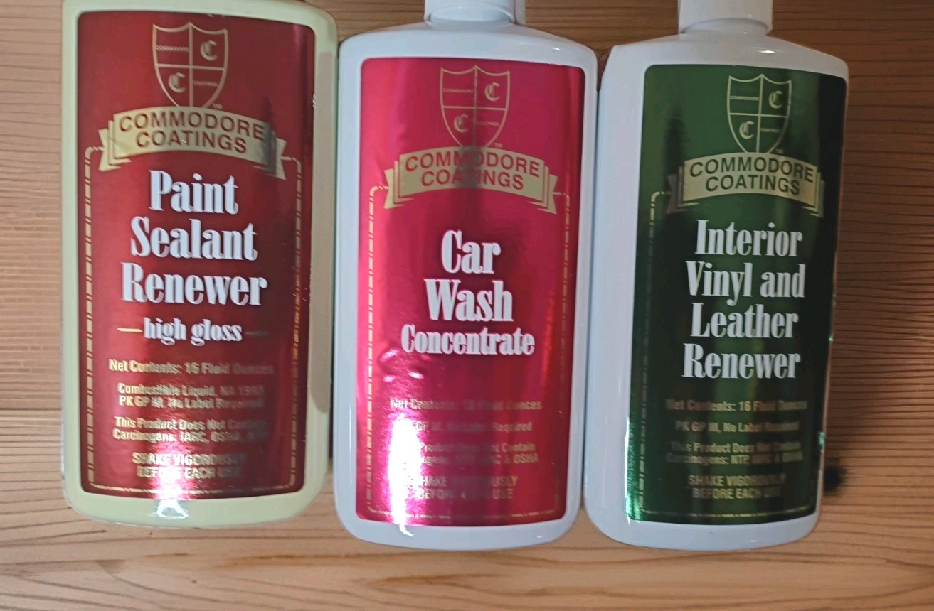 Commodore Coating Auto Maintenance 3 Part Kit Wash Sealant Leather Cream New