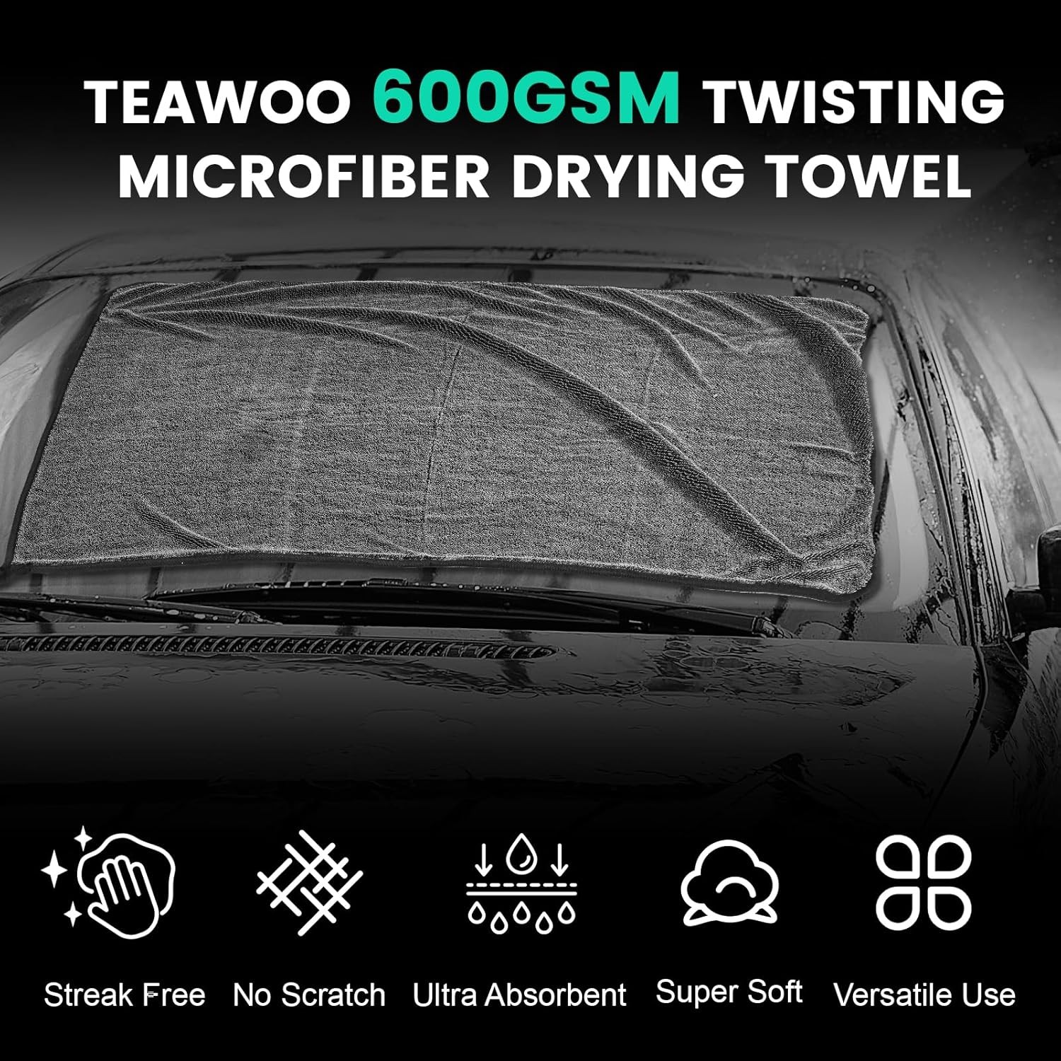 Microfiber Towels for Cars(24″x35″),Extra Large Super Absorbent Car Drying Towel