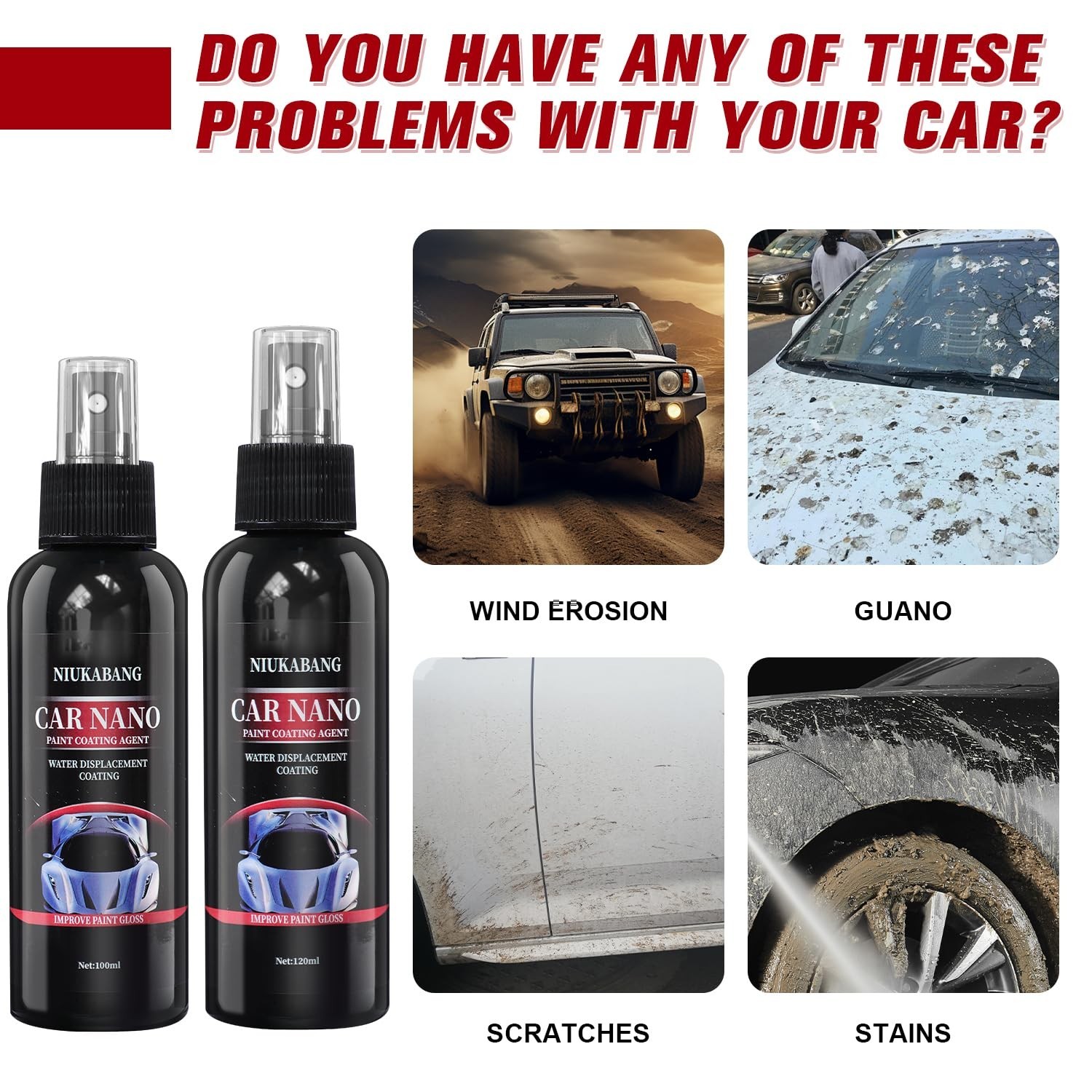 Instant Scratch Repair & Hydrophobic Coating – 2PCS Nurafix Car Nano Spray 240ml
