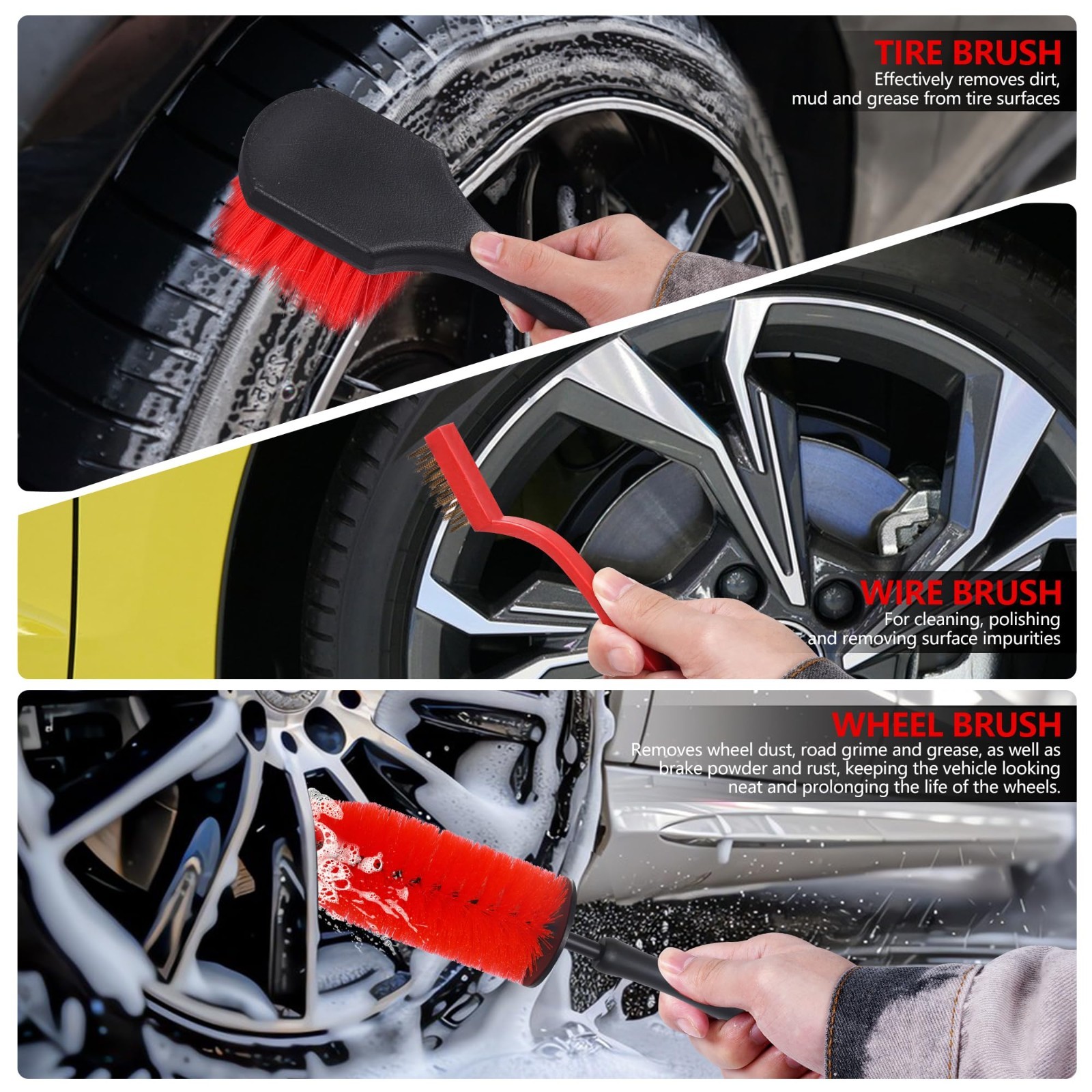 35Pcs Car Detailing & Cleaning Kit – Windshield Tool, Wheel Brush, Polishing Pad