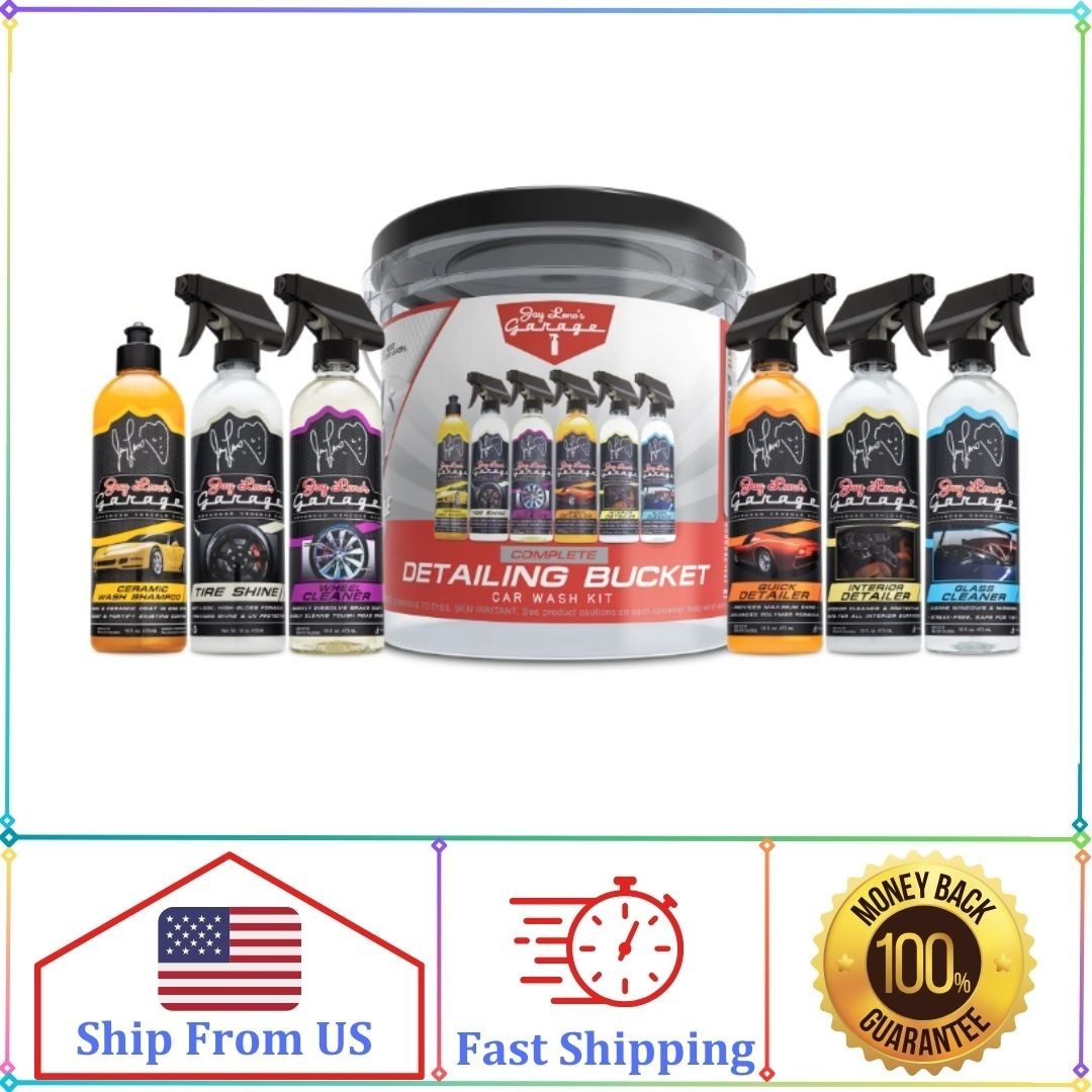 Jay Leno’s Garage Complete Detailing Bucket Car Wash Kit – 8-Piece All-in-One