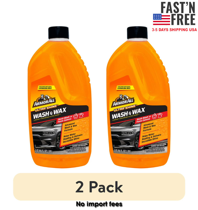 (2 pack) Armor All Ultra Shine Car Wash and Wax for Car Detailing, 64 fl oz