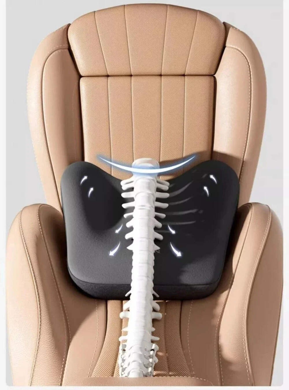 Memory Foam Car Universal Headrest Lumbar Cushion Back Pillow Interior Protector
