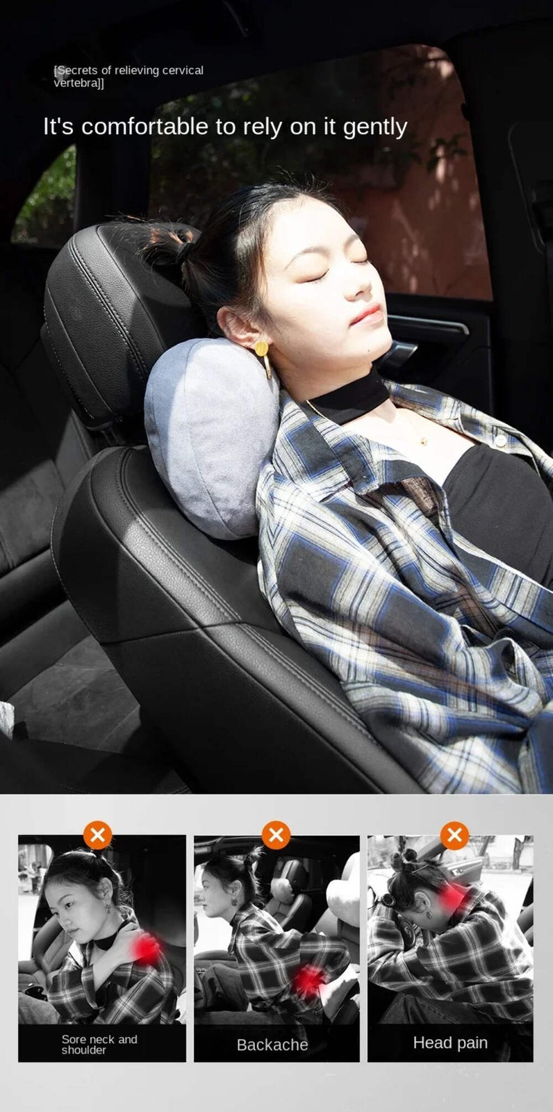 Car Headrest Neck Support Seat Maybach Design S Class Soft Universal Interior