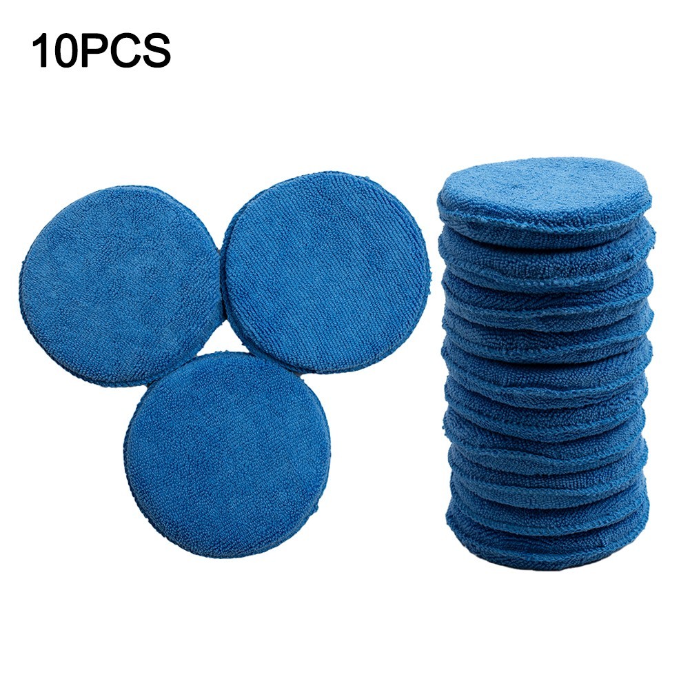 10 X 5 Car Microfiber Polishing Pads Wax Applicator Foam Sponge Cleaning Buffer
