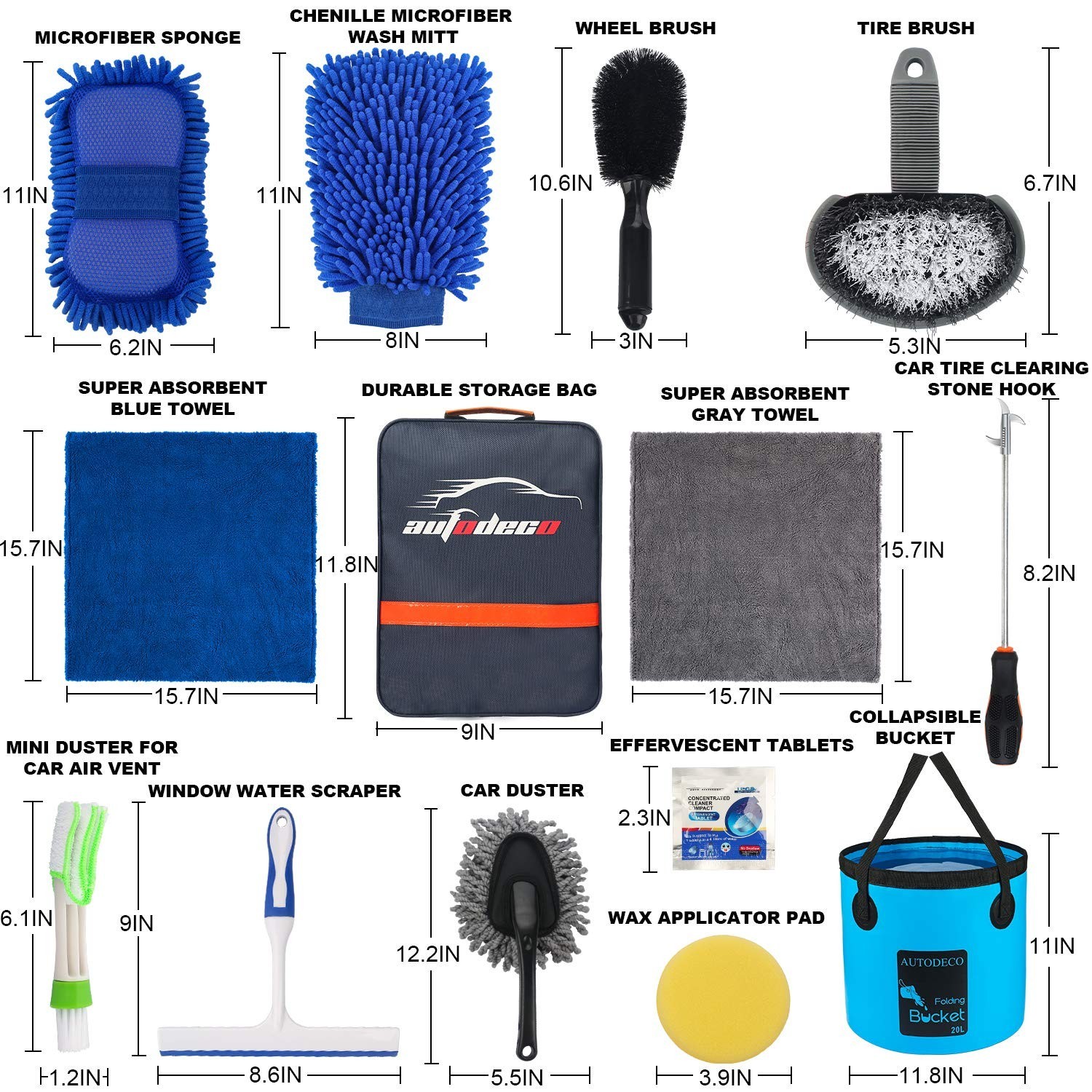 22Pcs Car Wash Detailing Kit – Complete Cleaning Tools Set with Bucket, Mitt, To