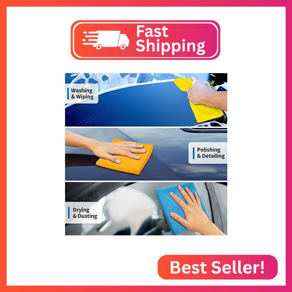HOMERHYME Microfiber Cleaning Cloth, 100 Pack Cleaning Rags Microfiber Towel Bul