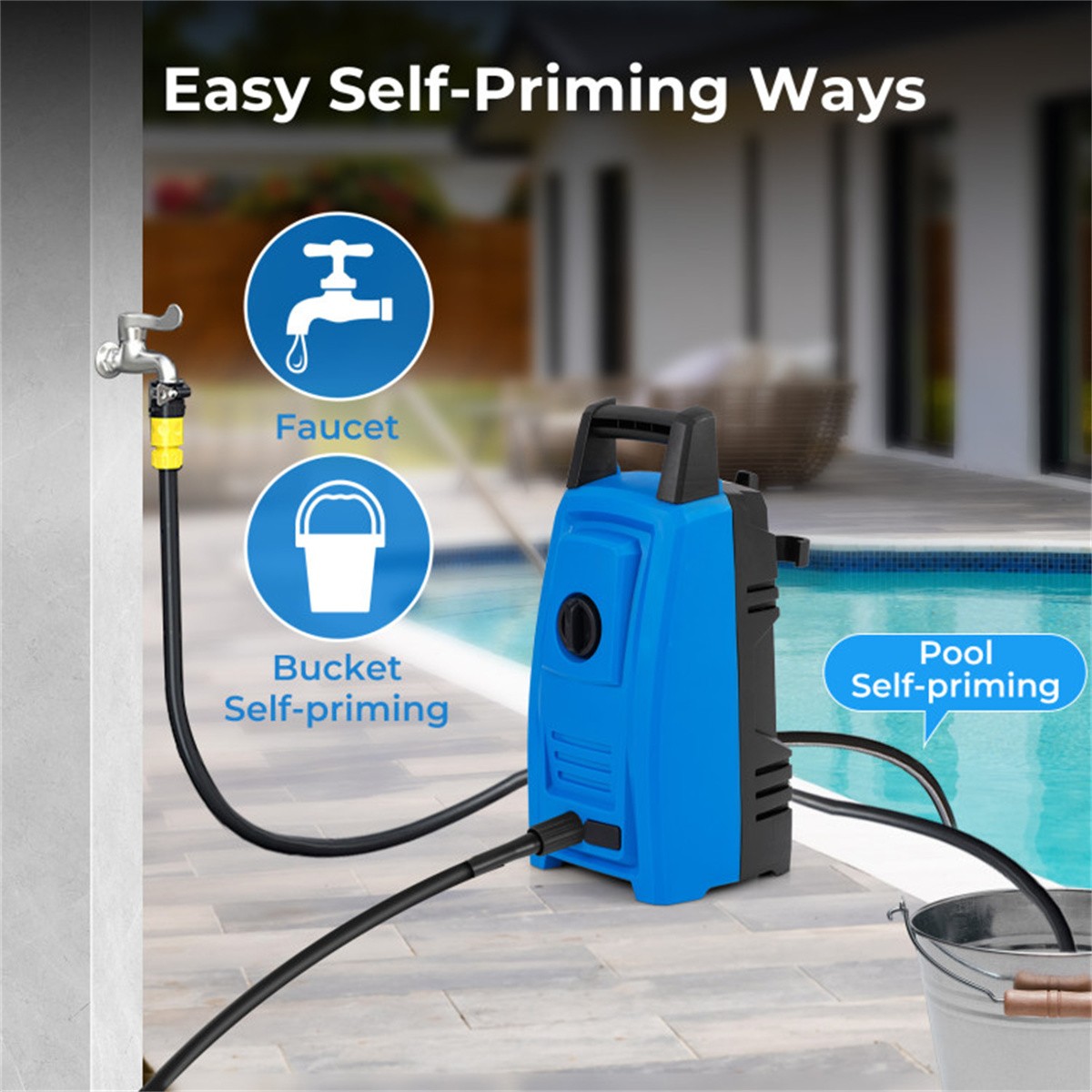 Electric Pressure Washer.Versatile Nozzle Options.Multiple Safety Protection