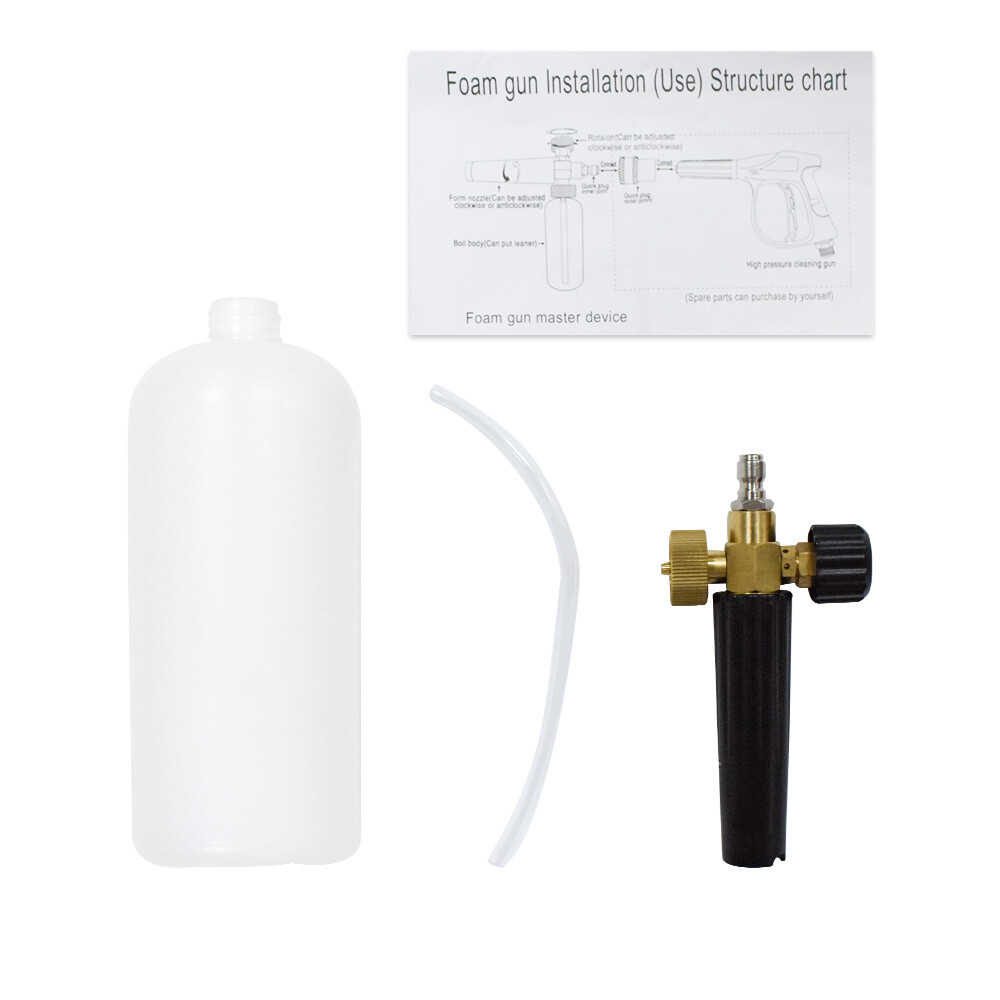 1L Bottle Car Wash Snow Foam Lance with 1/4″ Quick Connector Pressure Jet Washer