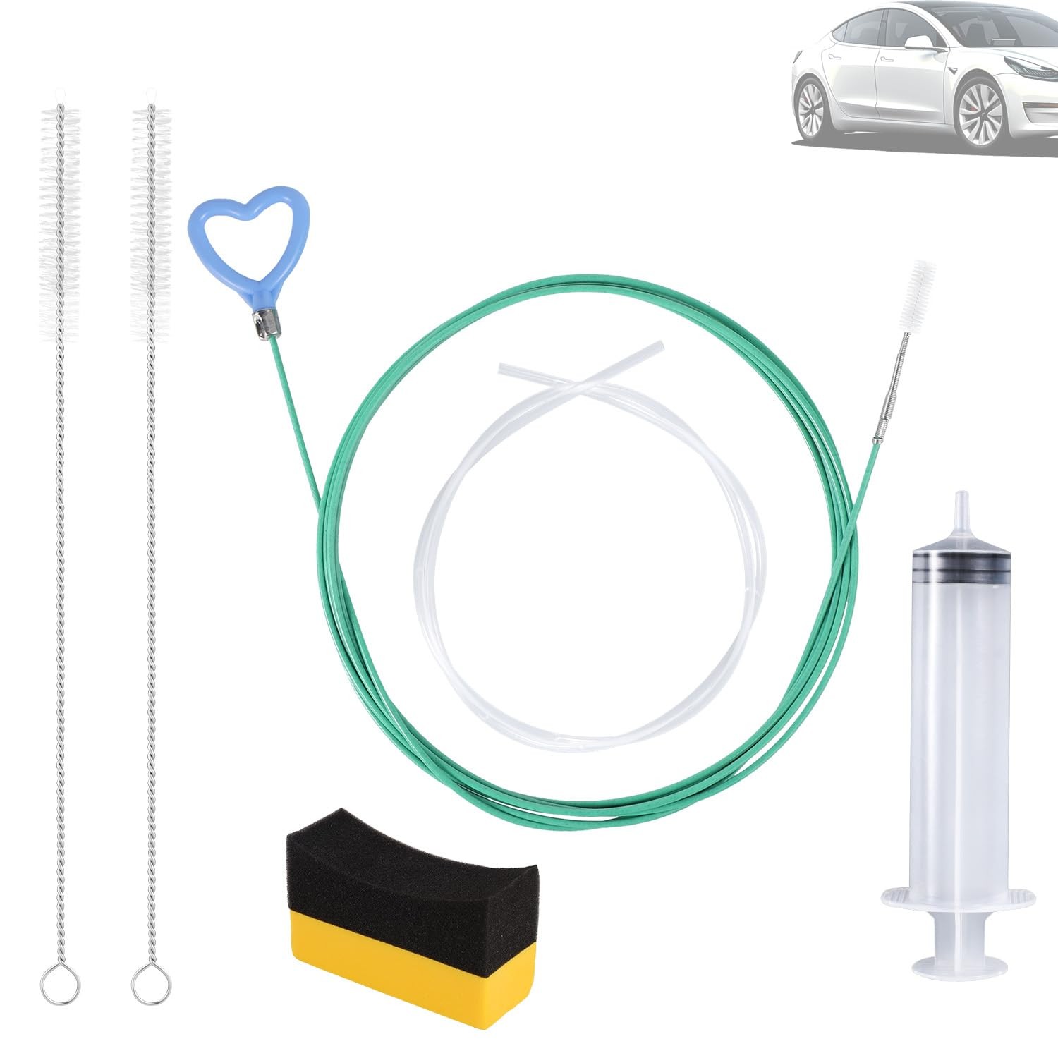 BOXOB 6pcs Auto Sunroof Drain green, blue, transparent, black, yellow