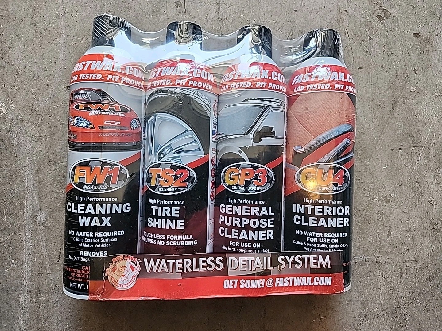 Fast Wax FW1 Detail Kit 4 Pack Waterless Car Wash and Wax Detail System SHINE
