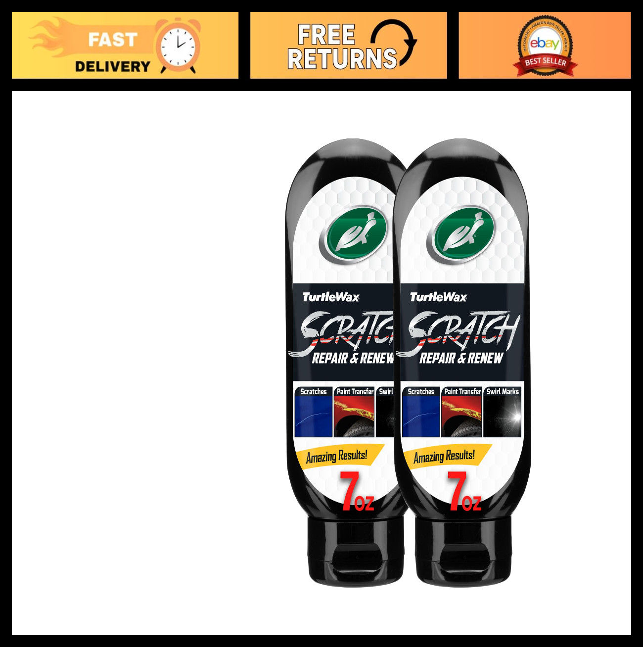 Car Scratch Remover – 2 Pack, Tackles Swirl Marks, Paint Transfer & Water Spots,