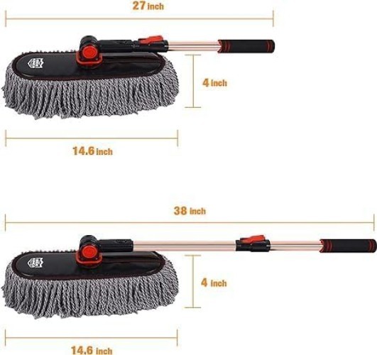 Extendable Car Duster Kit – Scratch Free Brush Mop