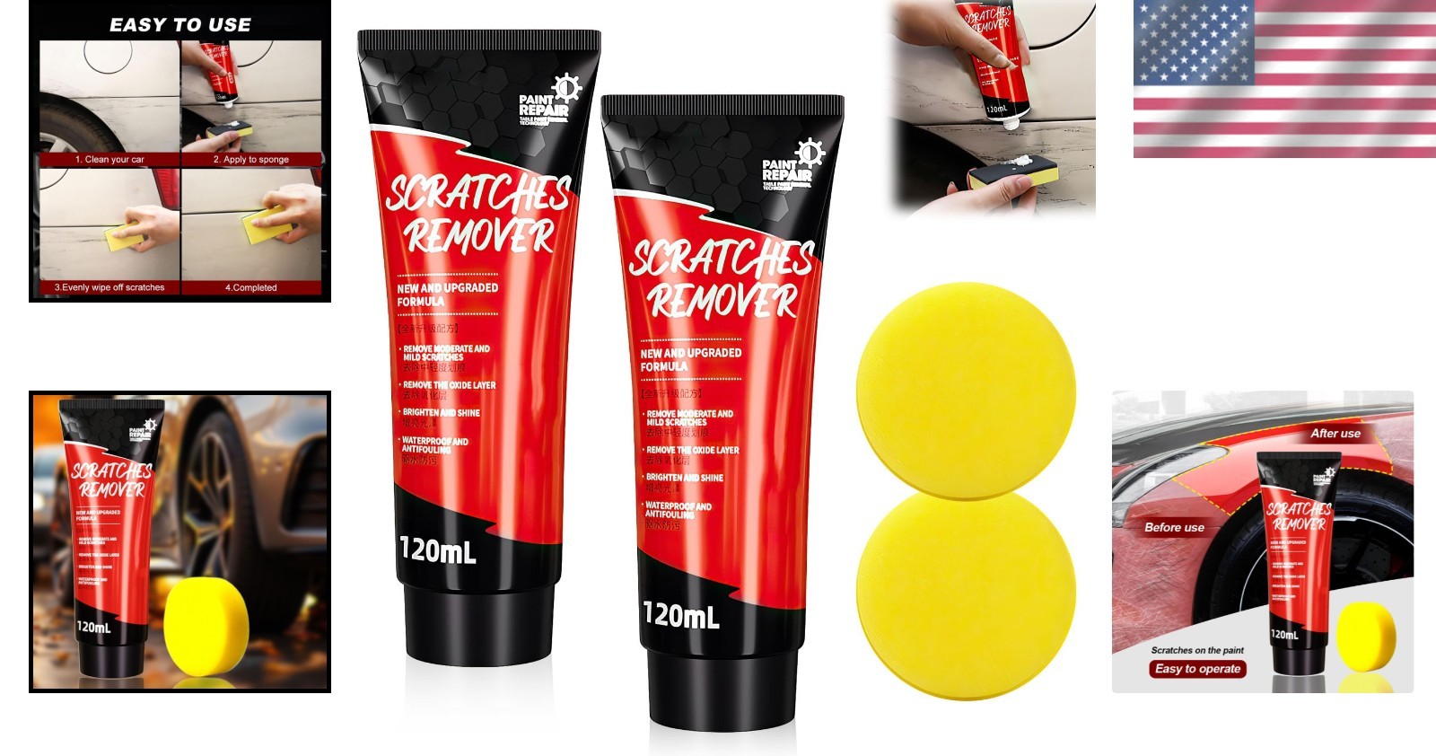 Instant Car Scratch Repair Paste – 2 PCS Polishing Wax for Any Color Vehicle