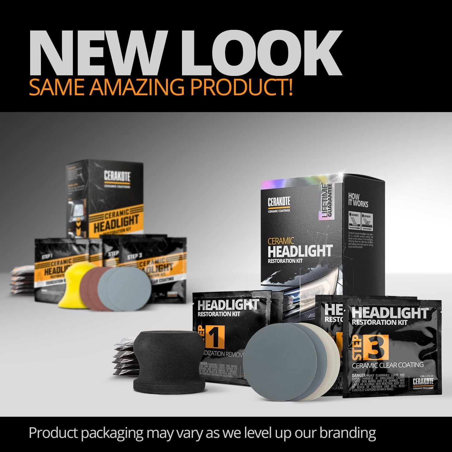 CERAKOTE® Ceramic Headlight Restoration Kit – Guaranteed 1 VEHICLE KIT, Clear