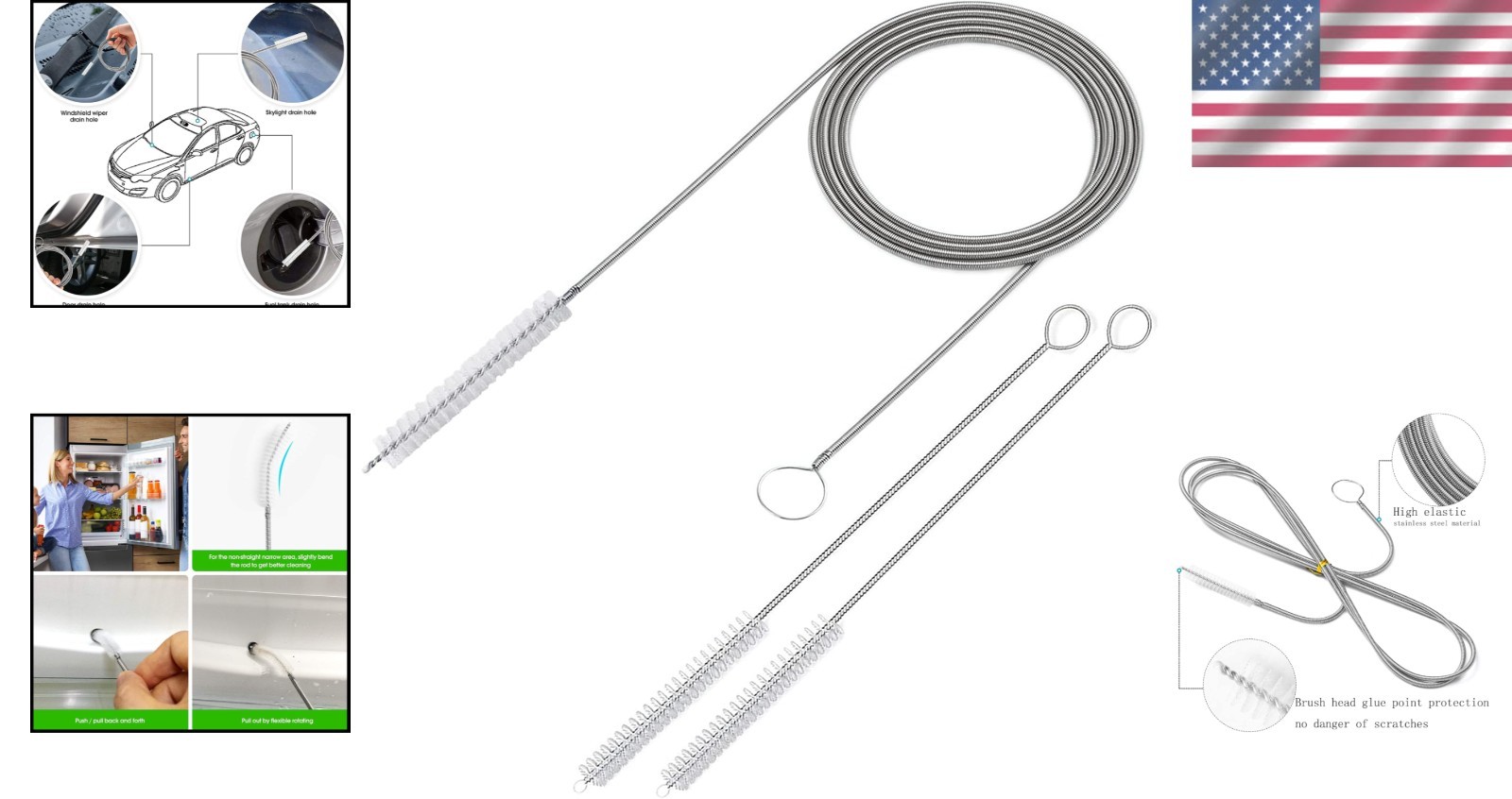 60-Inch Long Wire Brush – Ultimate Cleaning Tool for Cars & Refrigerators