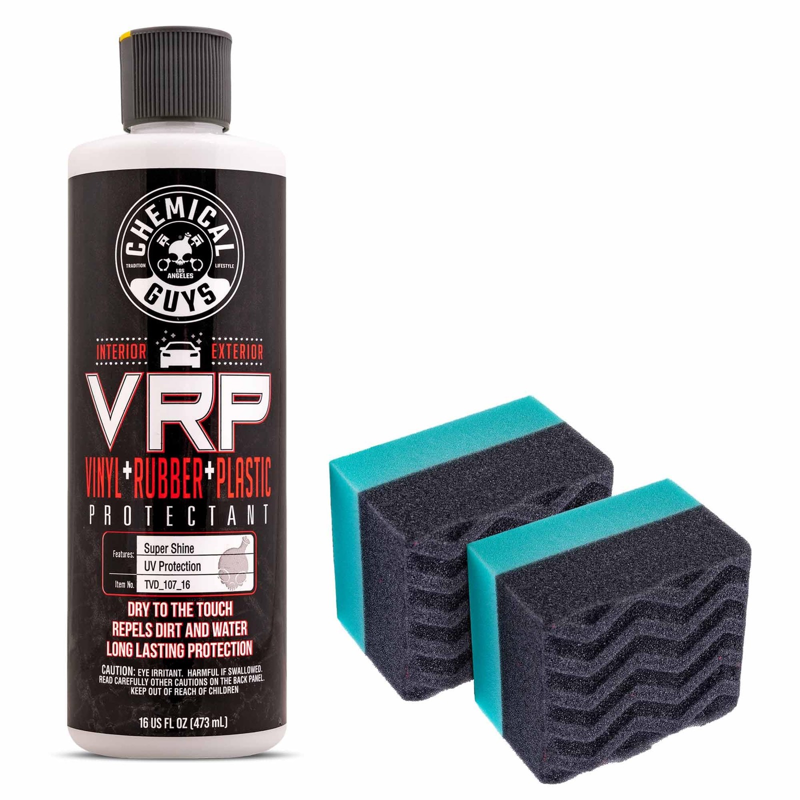 Chemical Guys, VRP Vinyl, Rubber & Plastic 16 Fl Oz + Applicators, Black
