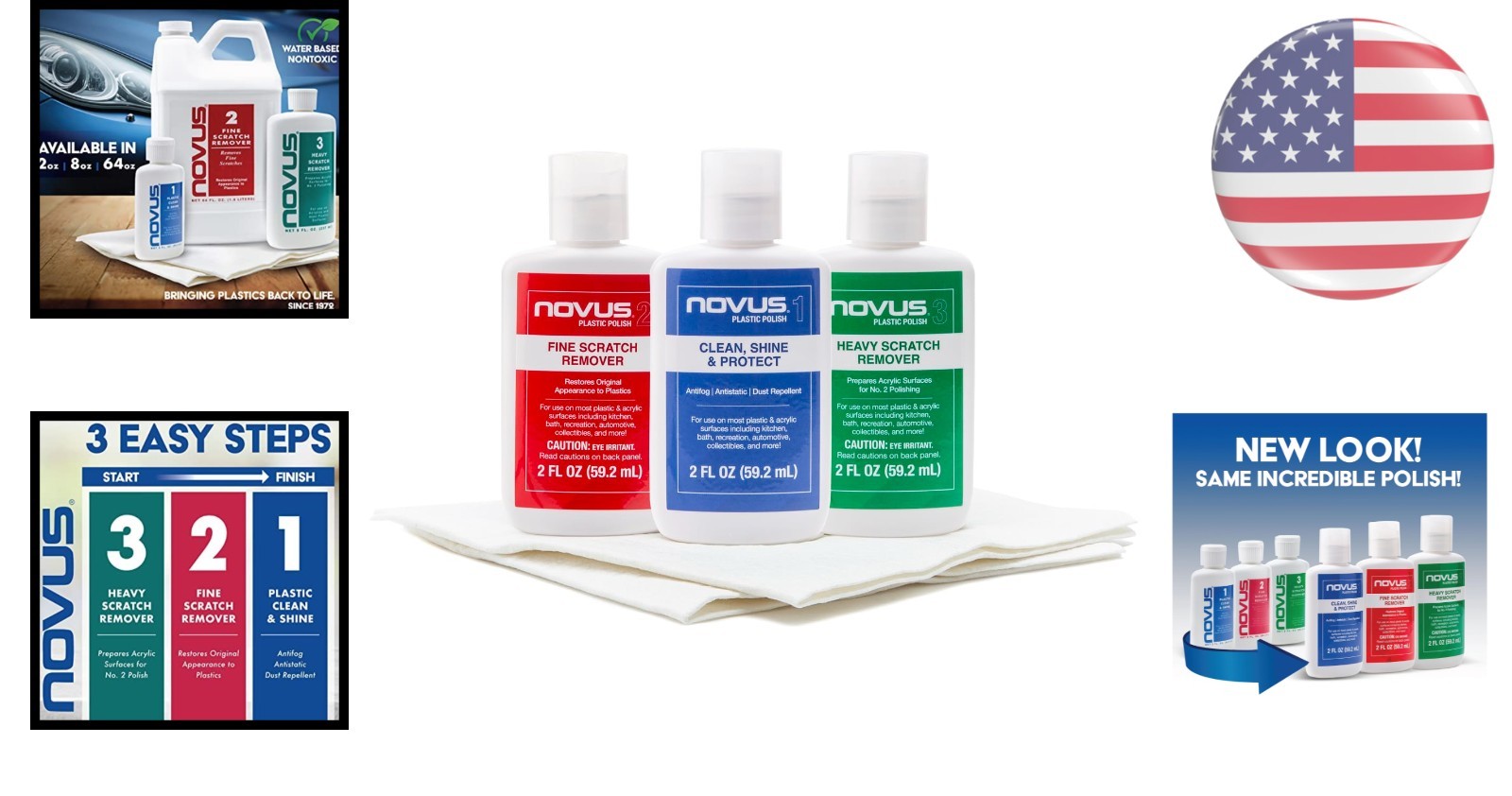 Ultimate Plastic Care System: Polish, Fine & Heavy Scratch Remover – 2 oz Duo