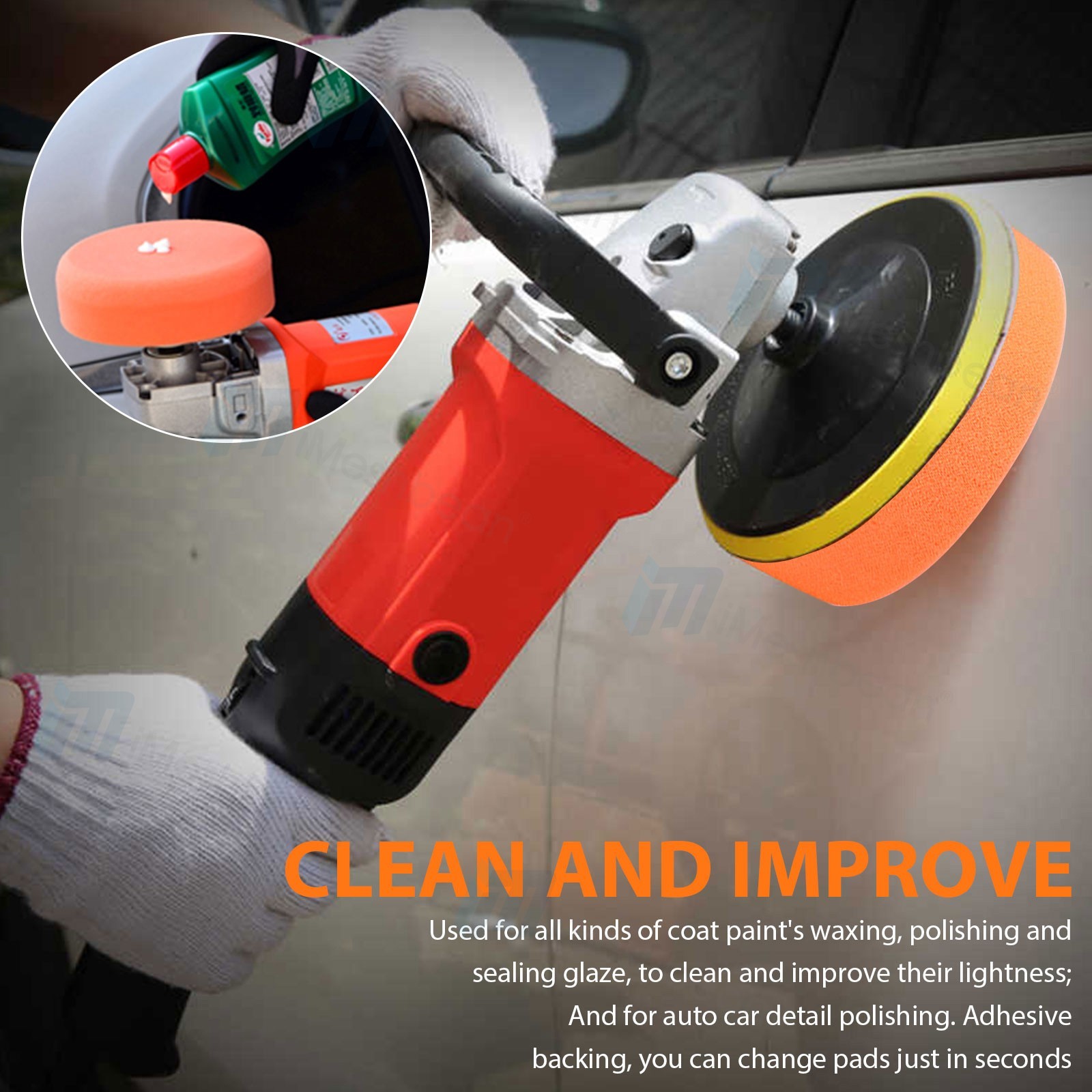 7/6/5/3INCH Car Buffing Pads Polishing for Drill Sponge Kit Waxing Foam Polisher