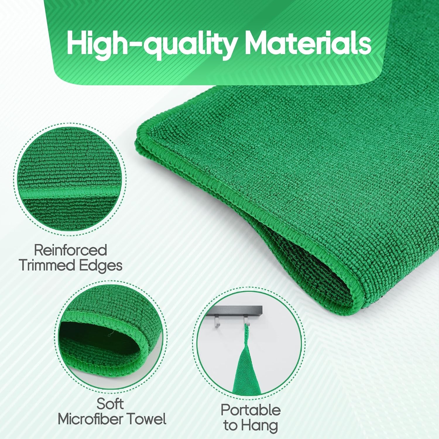 2Pack Clay Towel, 12 x Microfiber Detailing Cloth, GreenColor: Green
