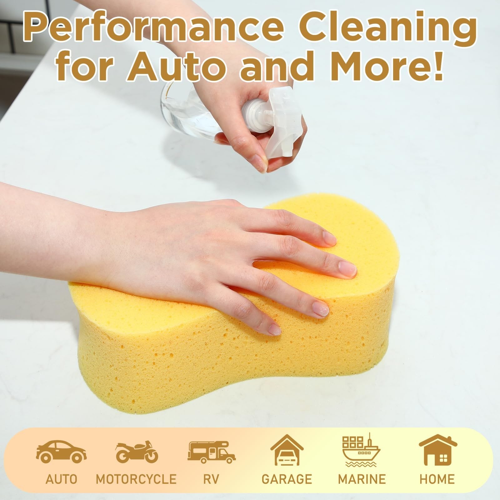 8 Pcs Extra Large Car Wash Sponges – 9×4.7 Inch Foam Scrubber for All Purpose Cl