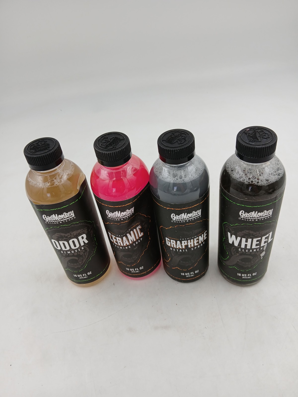 Gas Monkey Garage Car Care Cleaning Set Odor Ceramic Graphene Wheel 16oz 4pc New