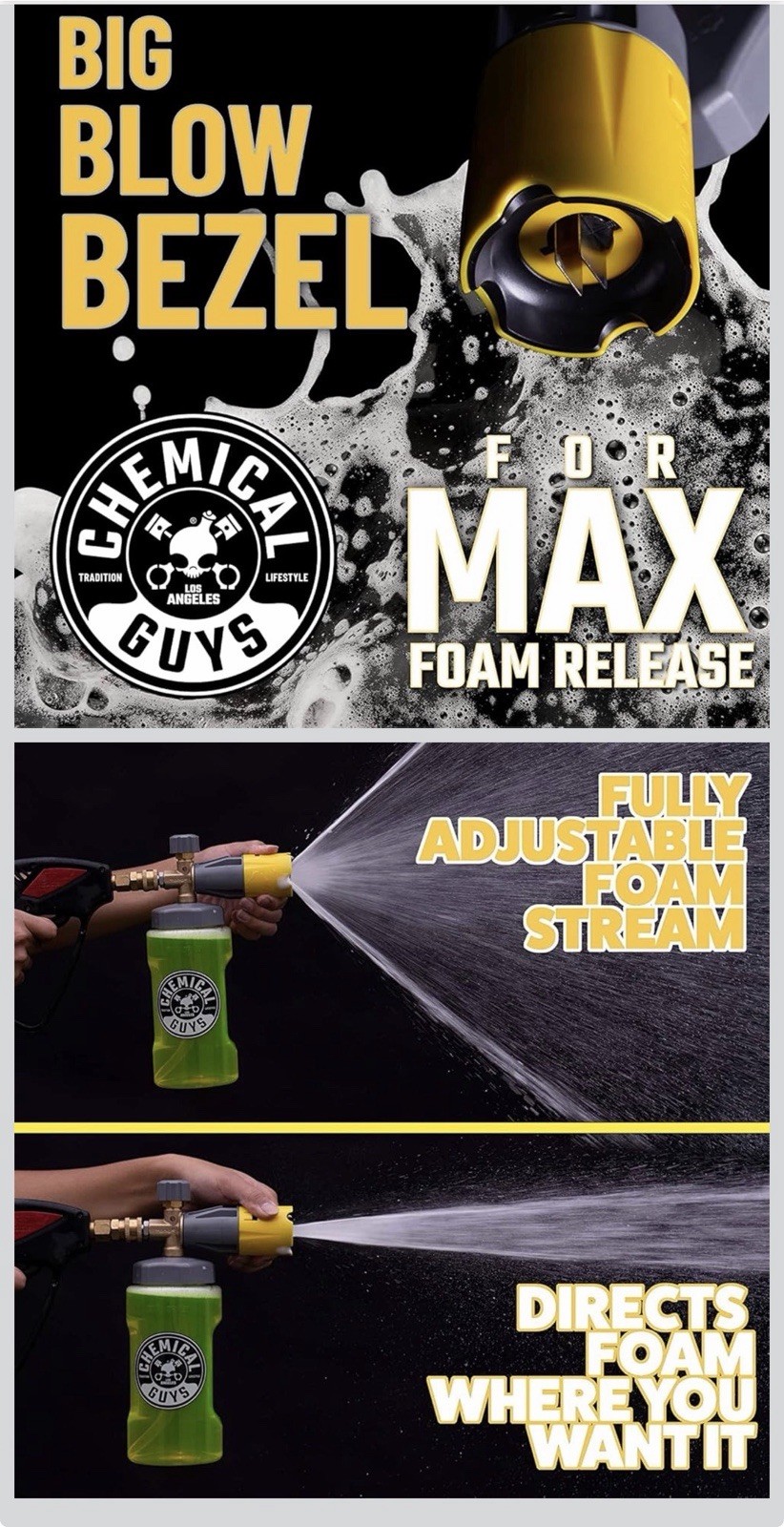 Chemical Guys Big Mouth Max Release Foam Cannon and Blueberry Snow Foam Car Wash
