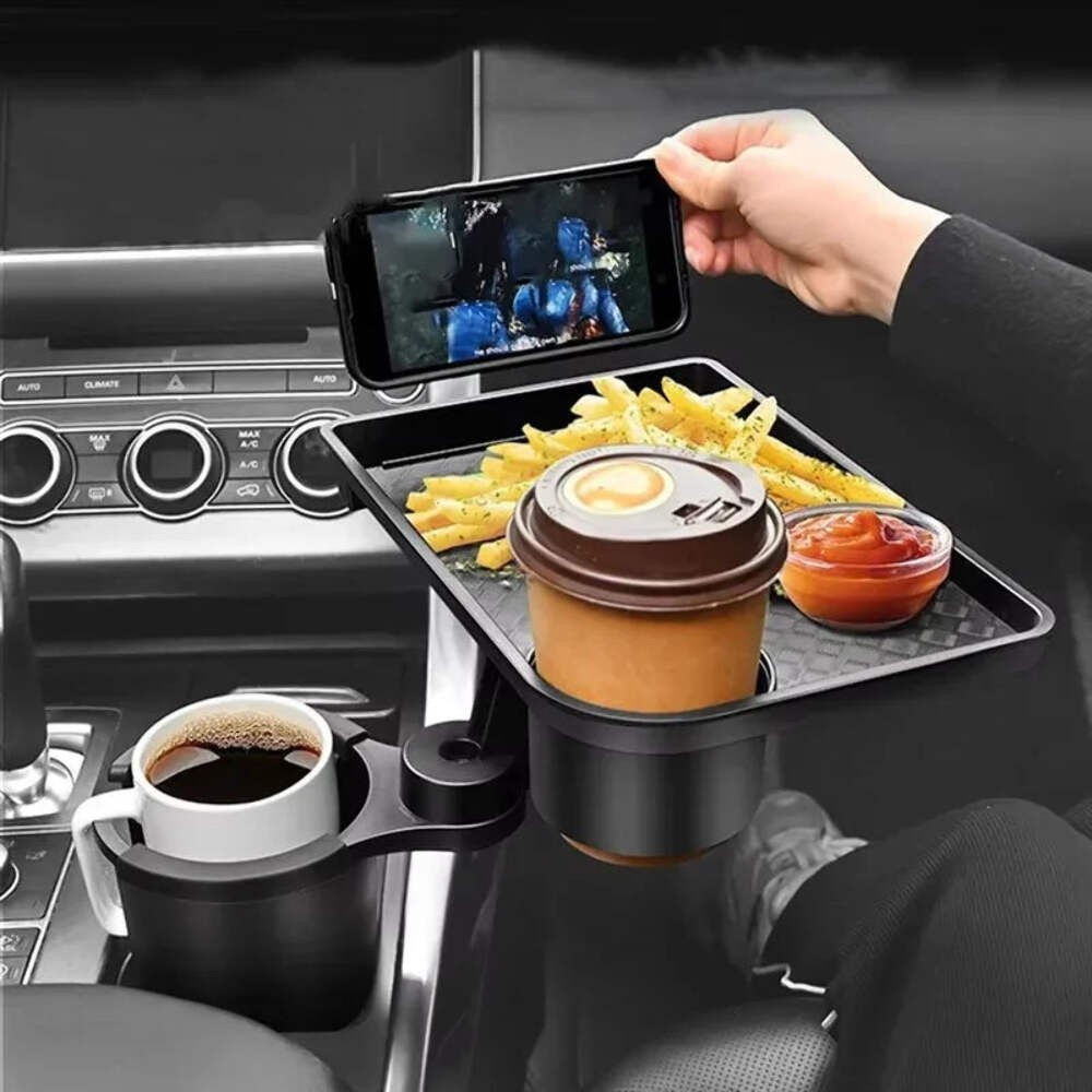 High Quality Universal Car Cup Holder Tray 360 Rotating Adjustable Dual Bracket