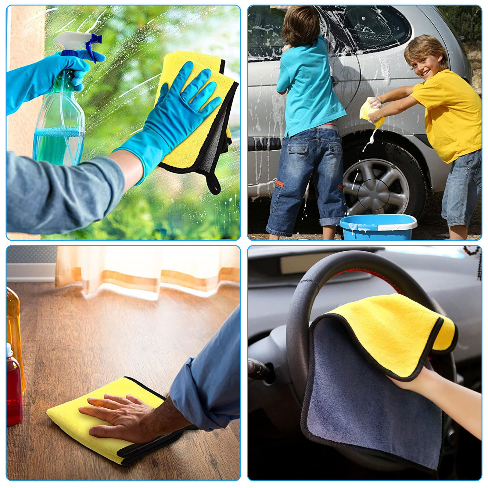 6pcs Thick Auto Wash Microfiber Towel Auto Cleaning Drying Cloth Super Absorben