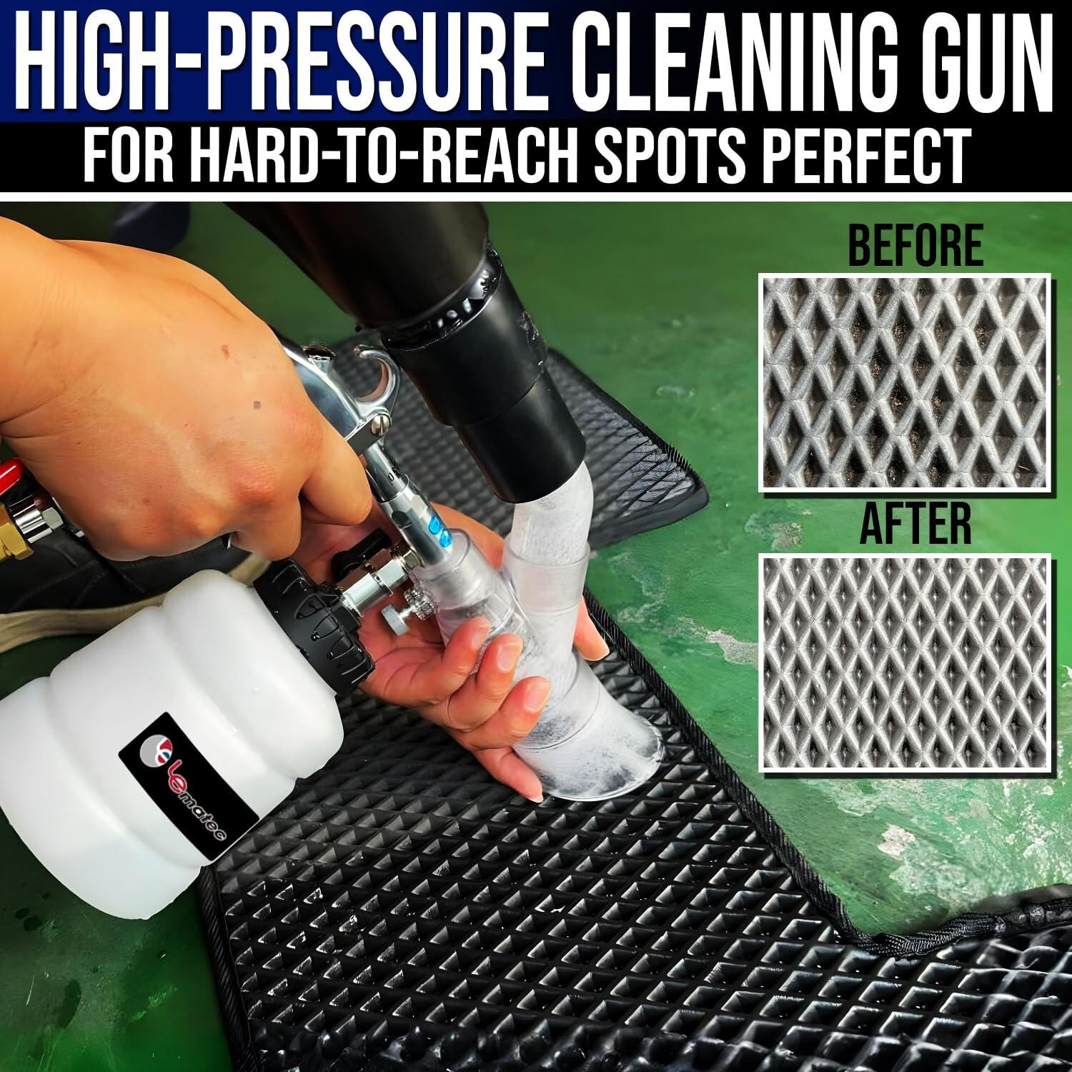 LE LEMATEC High Pressure Car Cleaning Gun & Kit – Extractor Vacuum Set, with …