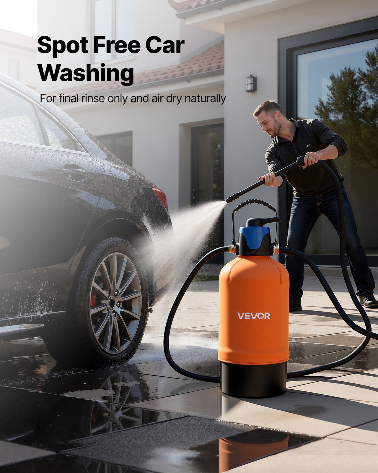 VEVOR Deionized Water System for Spotless Car Wash with 10L DI Resin & Bypass