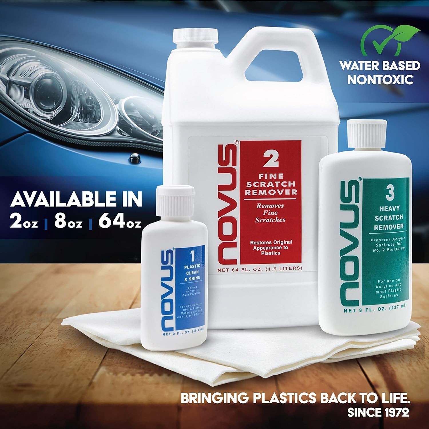 Restore & Shine: 3-Step Plastic Care Kit with Scratch Removers – 8 Ounce Bottles
