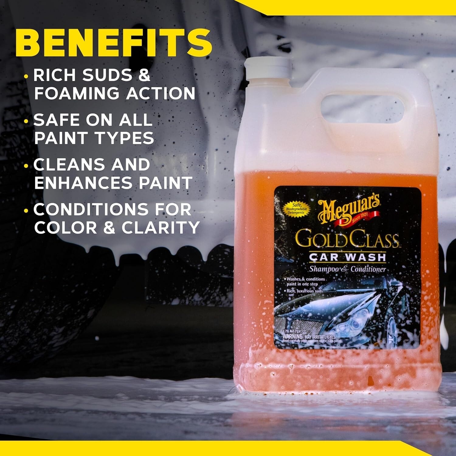 Meguiar’s Gold Class Car Wash, Car Wash Foam for Car Cleaning – 1 Gallon Contain