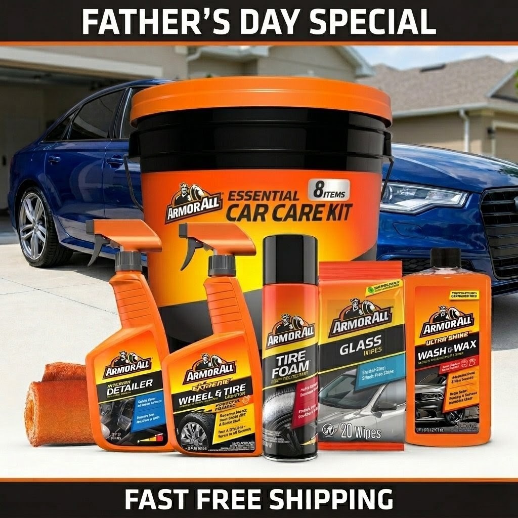 Armor All Car Cleaning Kit Detailing 8-Piece Set Microfiber Wash Car Wash Set
