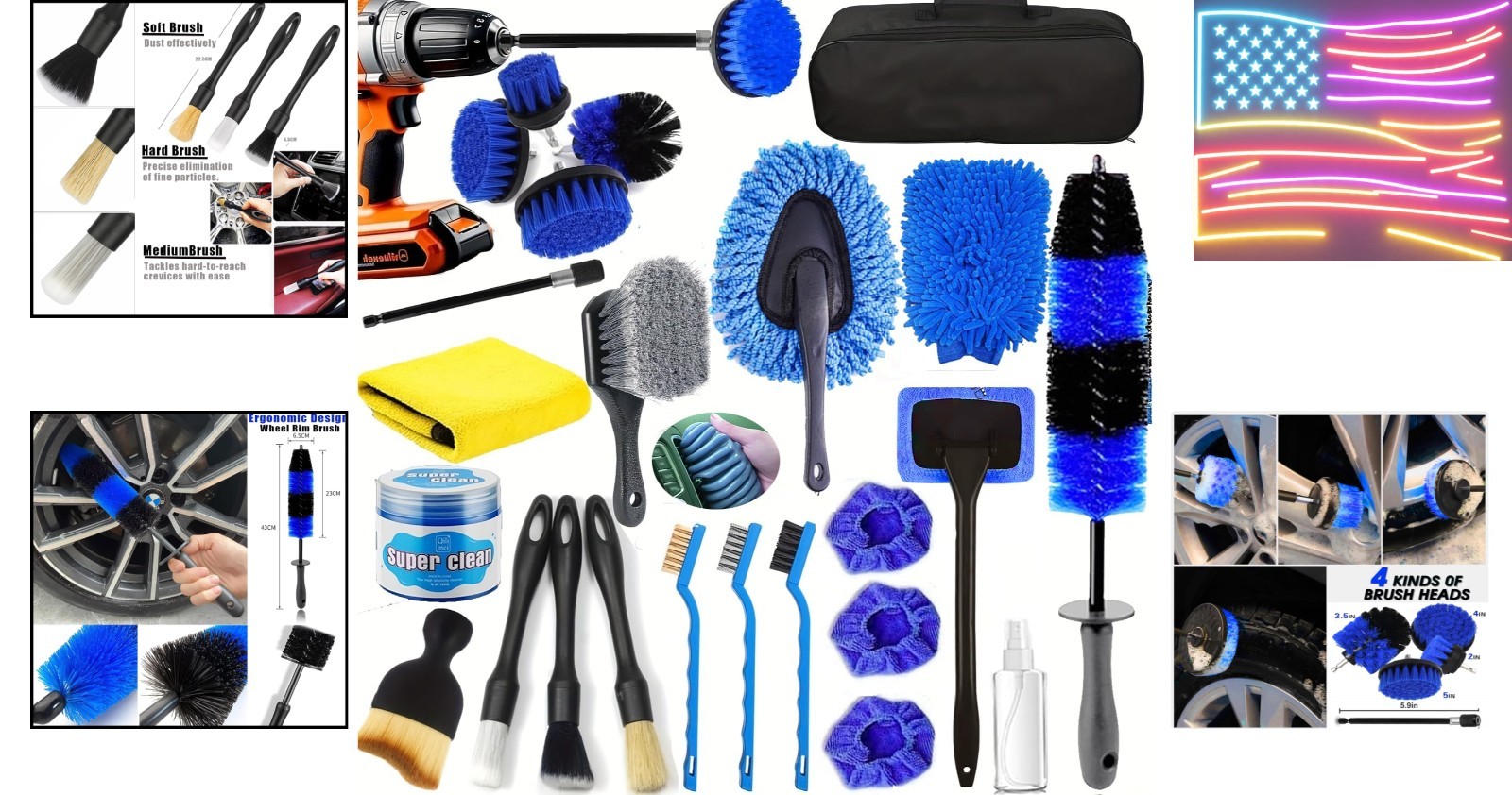 26Pcs Car Detailing Kit, Car Detailing Brush Set, Auto Detailing Drill Brush …