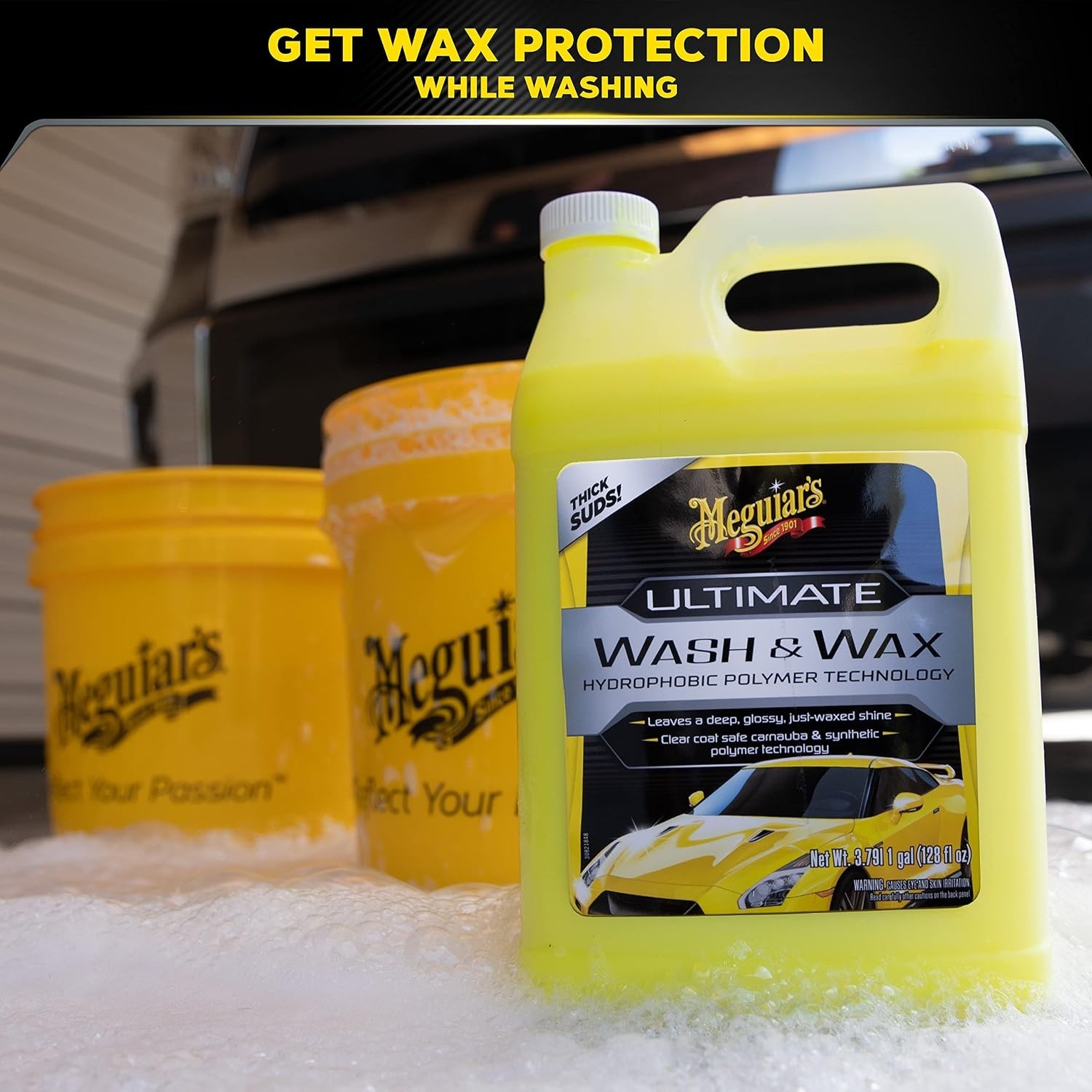 Ultimate Wash and Wax, Car Wash Soap and Wax Cleans & Shines in One Step, Shi…