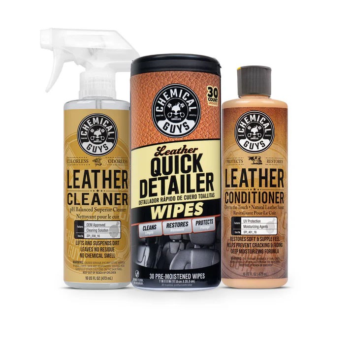 Chemical Guys – Clean, Condition & Maintain Leather Care Kit (3 Items)