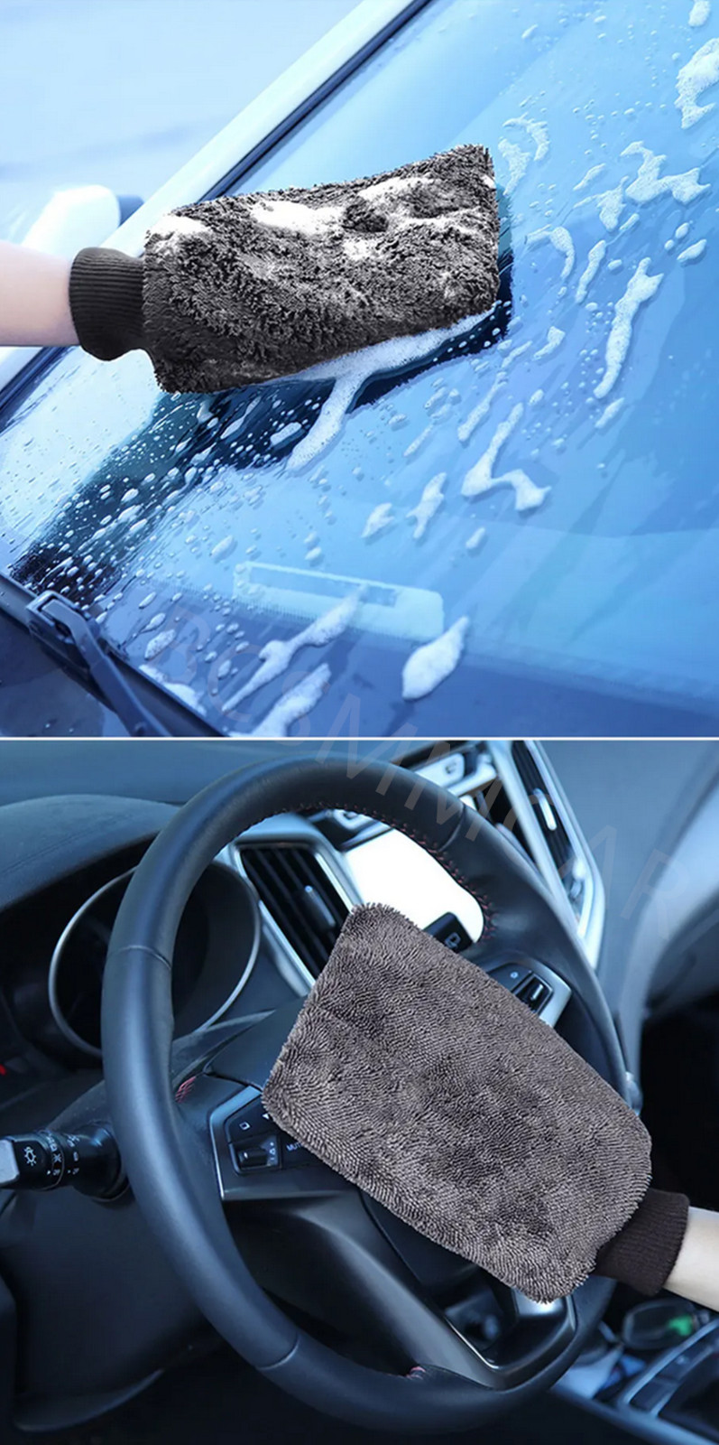 Car Multifunction Wash Gloves Towel Cleaning Furniture Mirrors Thick Clean Tools